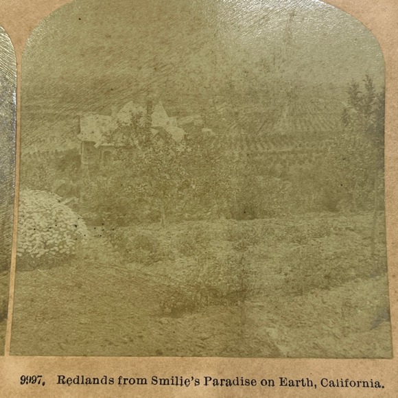 Redlands from Smilie's Paradise on Earth California Stereoview Card TI8-S6 - Picture 1 of 2